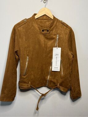 Women’s Brown Suede Moto Jacket